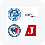 4 logos in a grid including "CISA", & "CERT Bund"