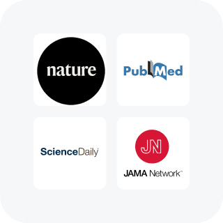 4 logos in a grid including "Nature" & "PubMed"