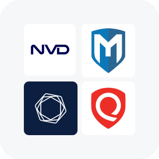 4 logos in a grid, including "NVD" and "CISA"